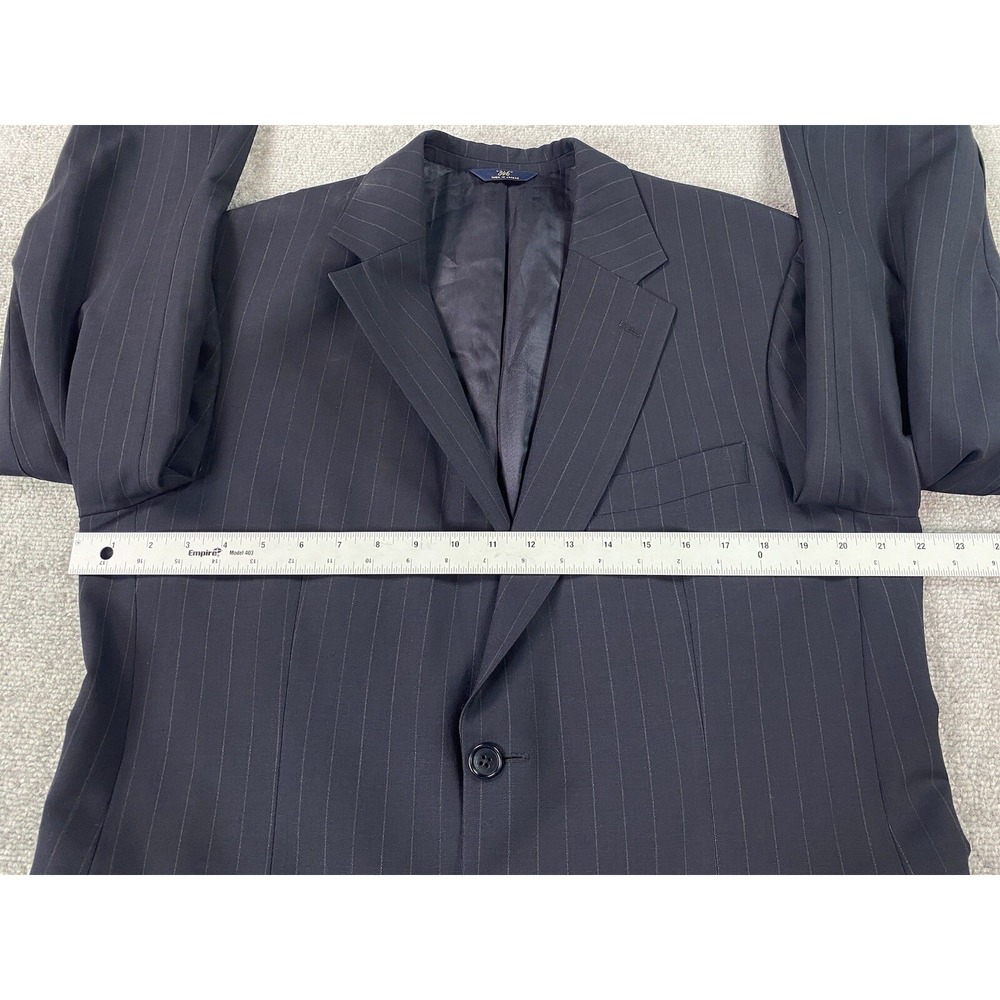 Brooks Brothers Suit Jacket 41 R Navy Wool Striped 346 Stretch Luxury Designer - Picture 3 of 16